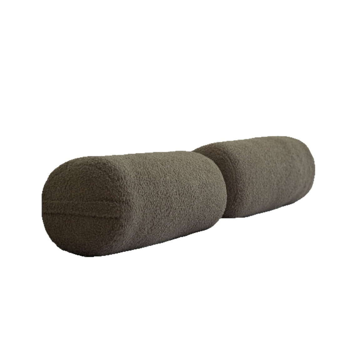 Bouclé-back-support-cushion-set as neck roll and decorative pillow