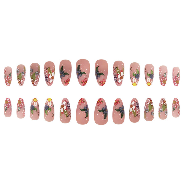 Nail art set with colorful flower designs Stornfield