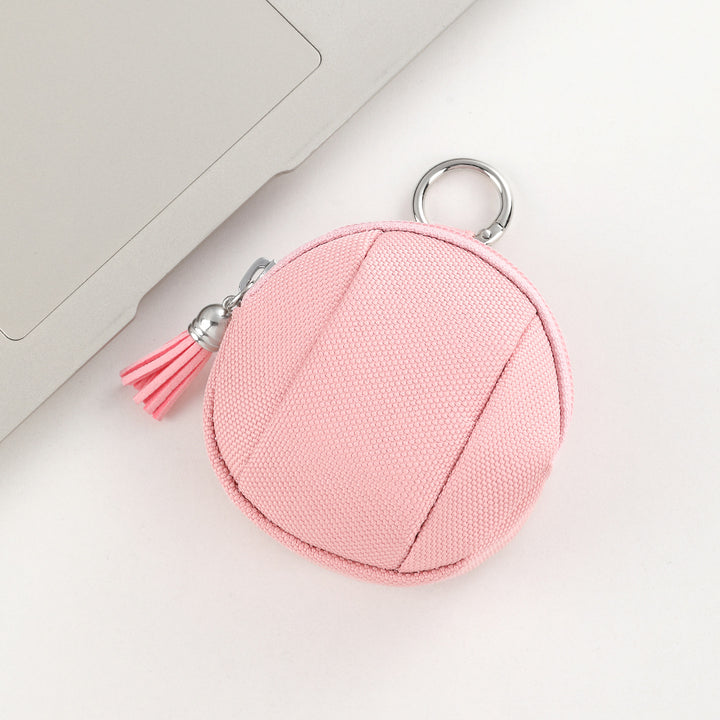 Compact Round Zippered Coin Pouch