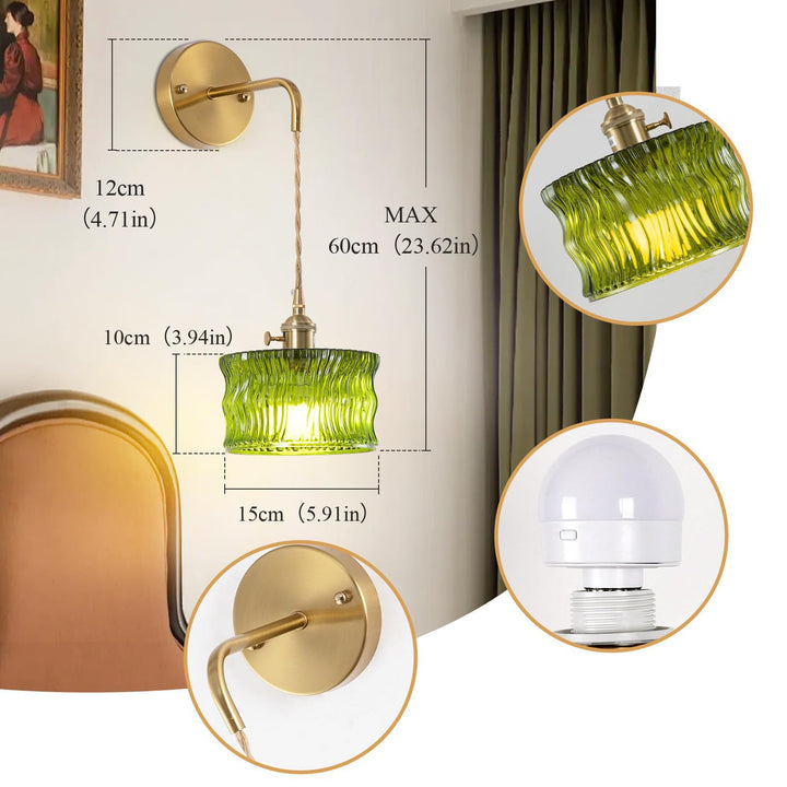 Adjustable Hanging Glass Pendant Light