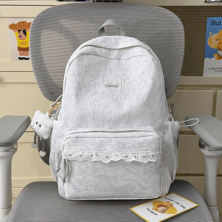 Stylish Backpack with Decorative Lace Trim Stornfield