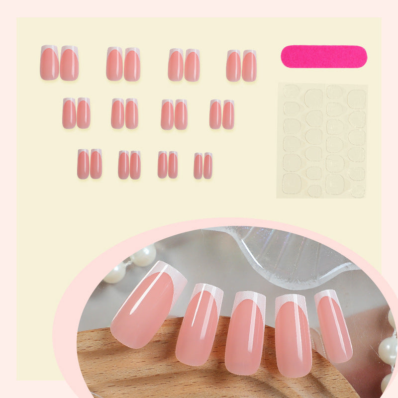 Elegant French Tip Press-On Nail Set Stornfield