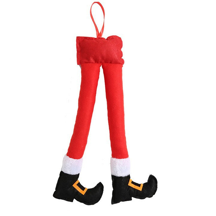Funny Christmas tree decoration with elf shoes