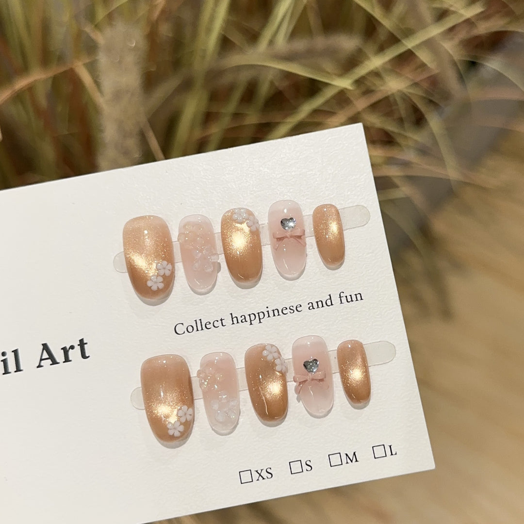 Artistic Floral Press-On Nail Art Set