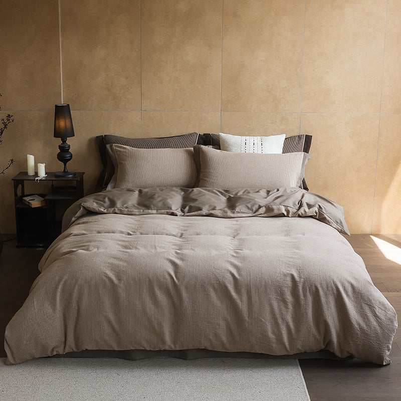 Luxury Textured Cotton Duvet Cover Bedding Set