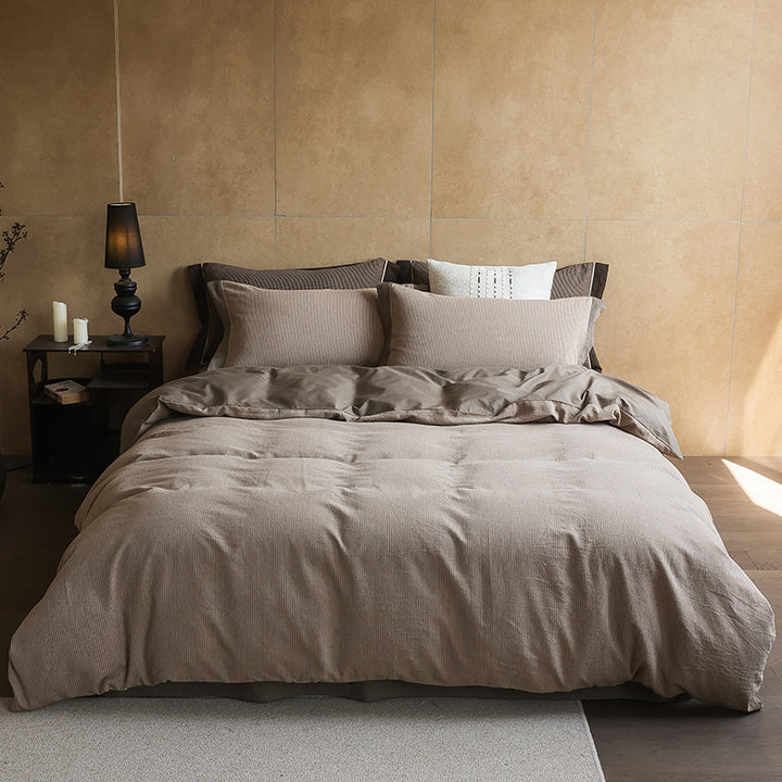 Luxury Textured Cotton Duvet Cover Bedding Set