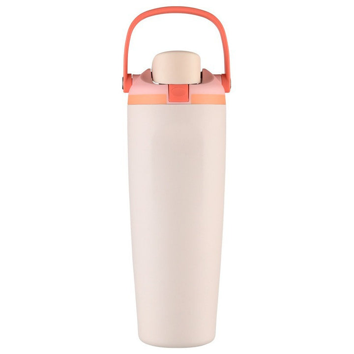 Unisex double-walled vacuum drinking bottle made of stainless steel with one-handed click closure and carrying handle Stornfield