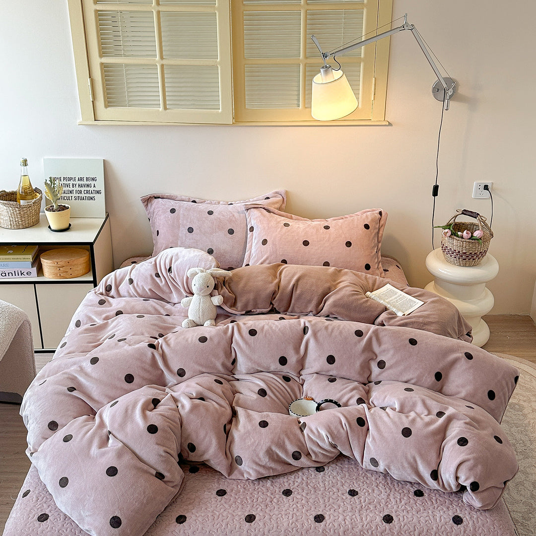 Cozy Dot Print Duvet Set