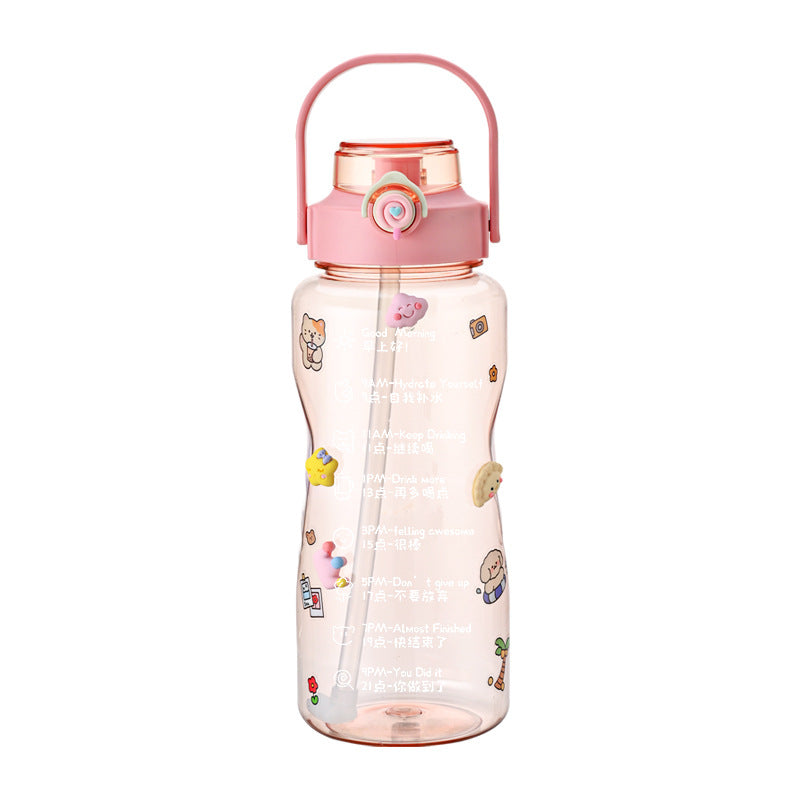 Women’s water bottle with integrated time marking and practical carrying handle Stornfield