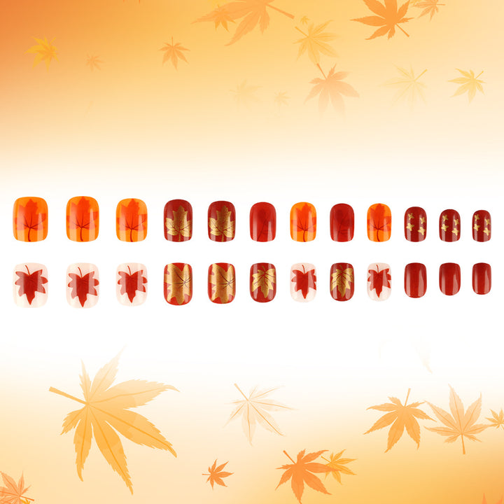 Autumn Leaf Design Gel Nail Art Stornfield