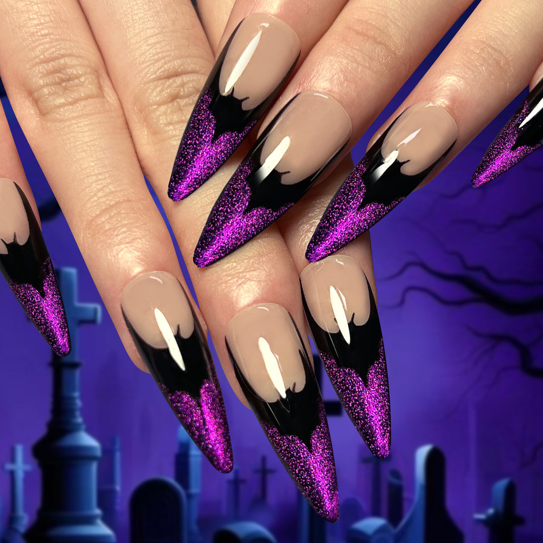 Creative Stiletto Nail Art with Blood Red Accents Stornfield