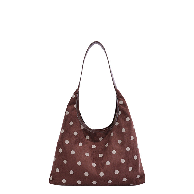 Polka Dot Suede Shopping Tote