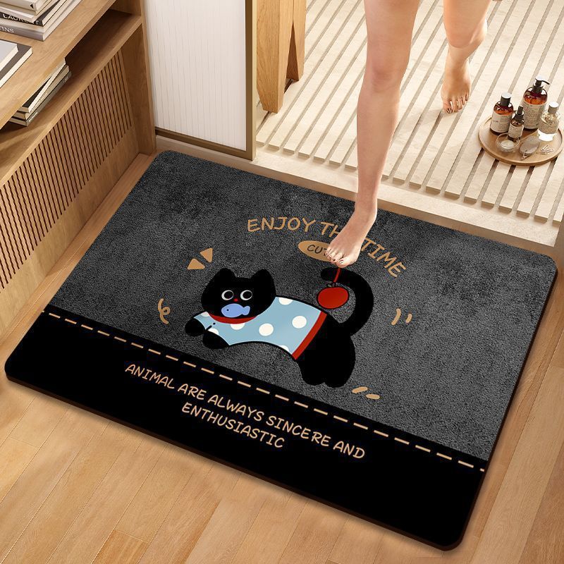 Cute Dog-Themed Decorative Bathroom Mat