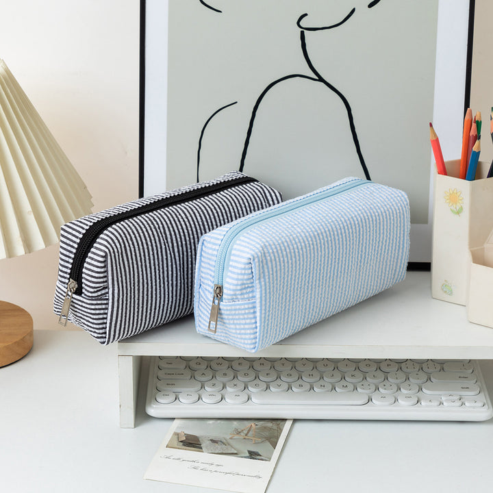Striped Zippered Pencil Case Bag Stornfield