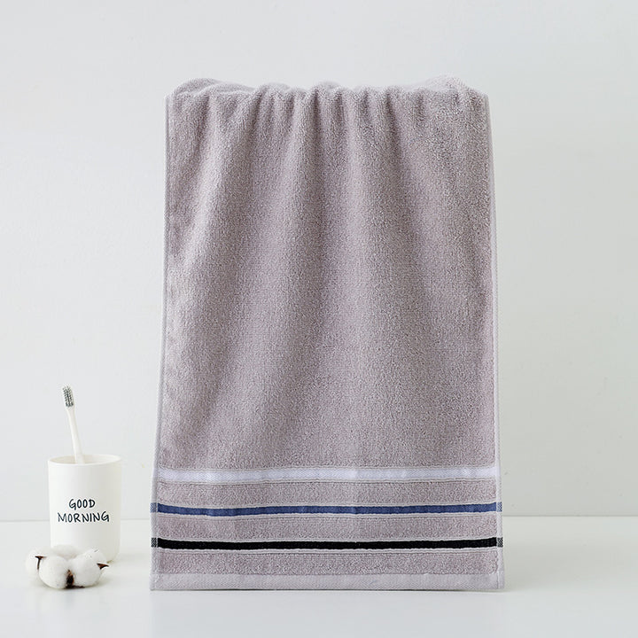 High-Quality Terry Bath Towel With Elegant Stripe Border Stornfield