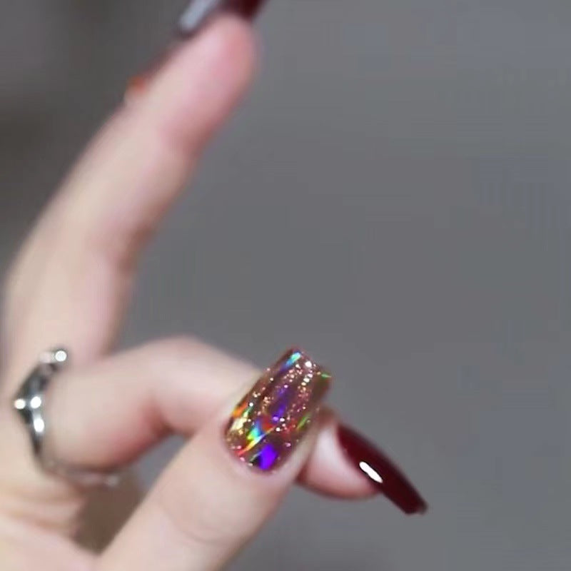 Glamorous artificial nails with crystal elements Stornfield