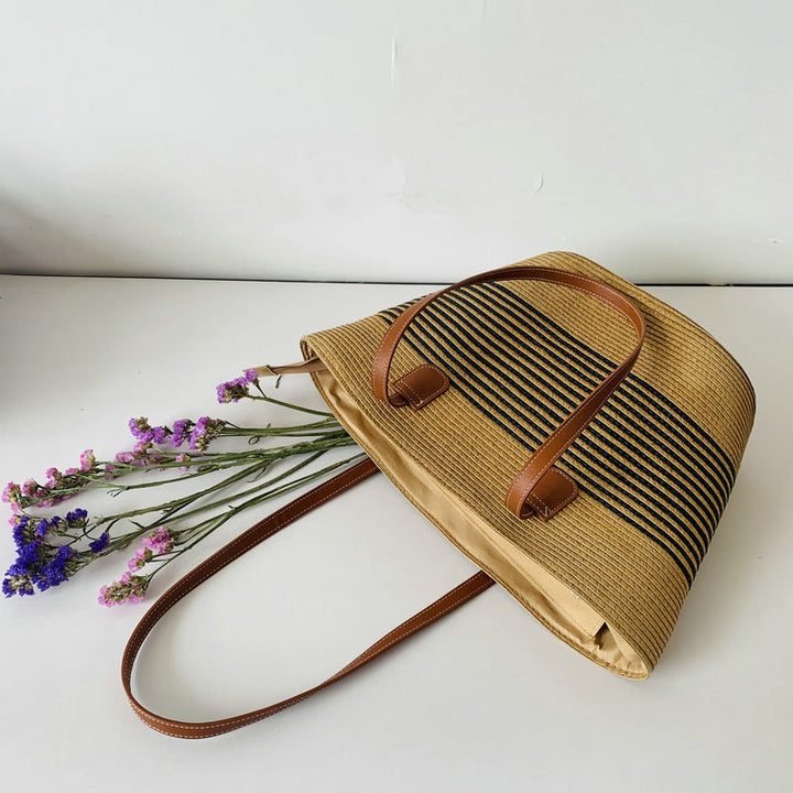 Trendy Basket Bag with Elegant Leather Accents Stornfield