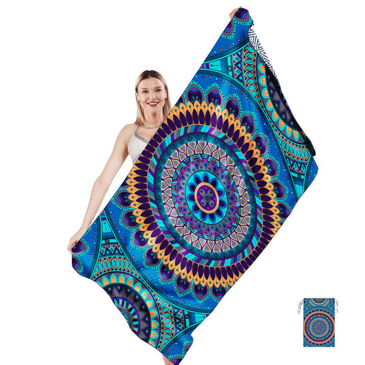 Multifunctional beach towel in creative mandala design Stornfield
