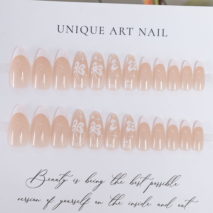 Artistic Floral Decorative Press-On Nails