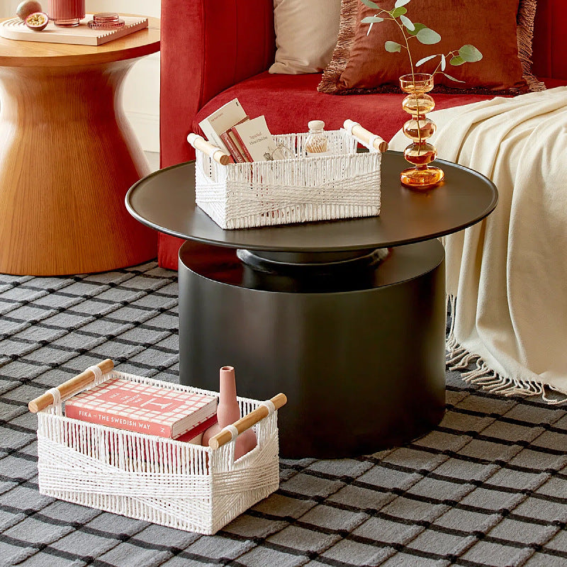 Handwoven Storage Basket with Wooden Handles Stornfield