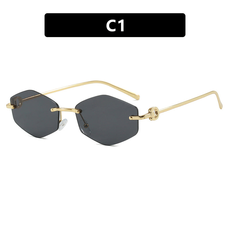 Women's fashionable sunglasses with hexagonal frame and luxurious accents Stornfield