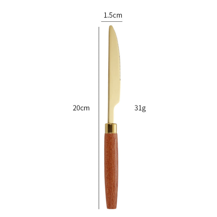 Elegant dessert spoon with ergonomic wooden handle Stornfield