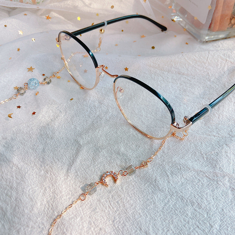 Fashionable Glasses Holder Chain Made of Sparkling Metal Stornfield