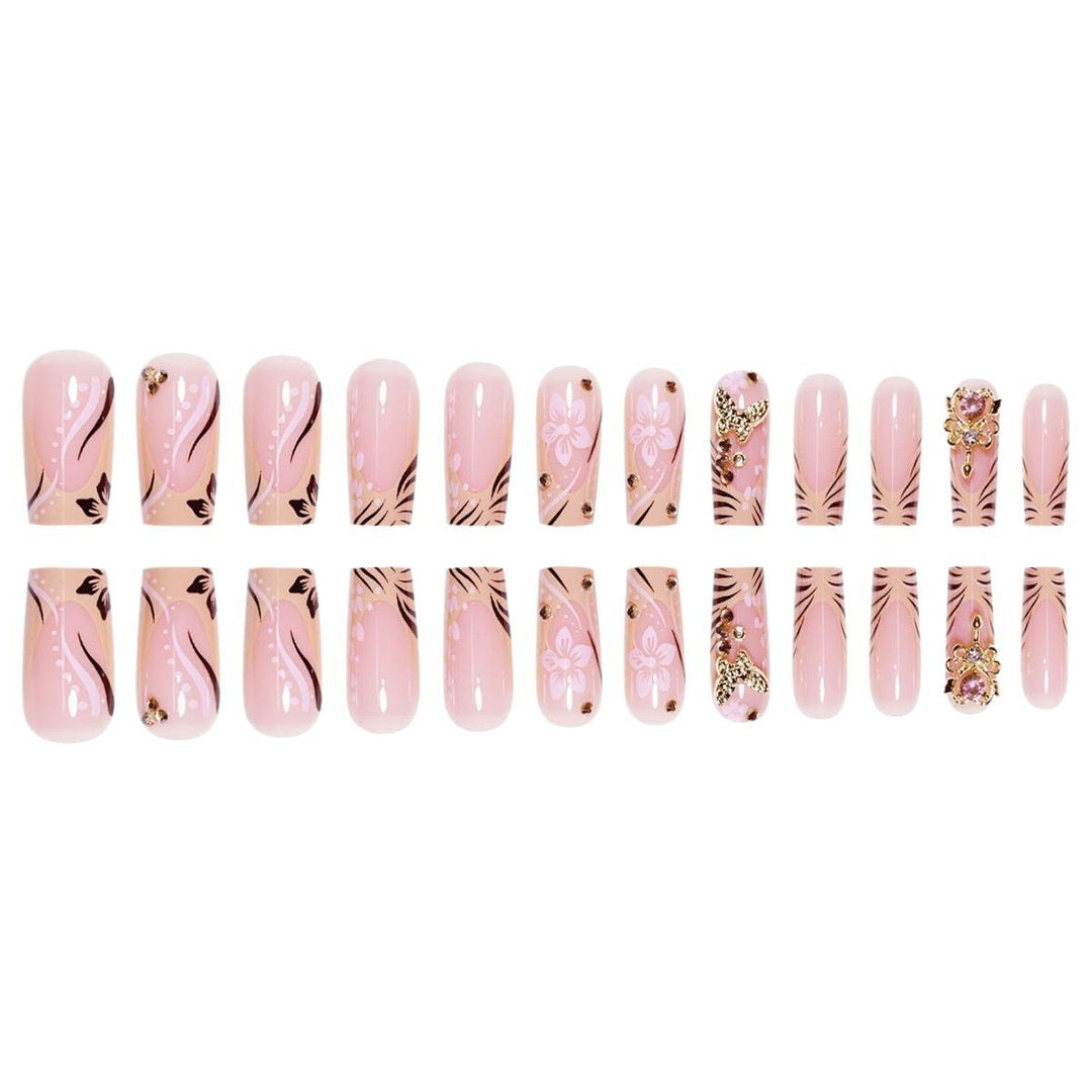 Artistic Floral Embellished Press-On Nails Stornfield