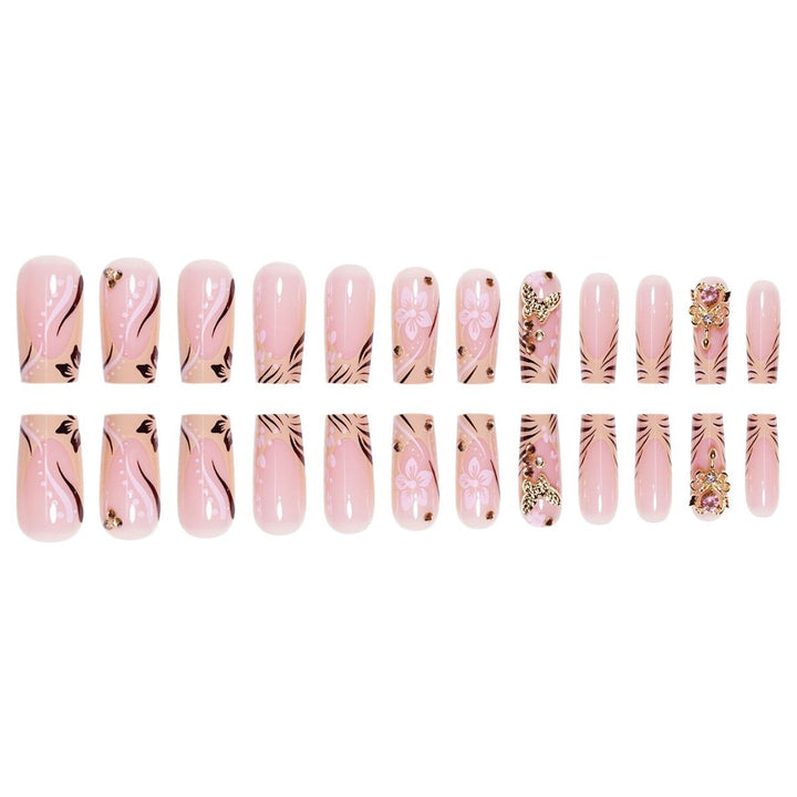 Artistic Floral Embellished Press-On Nails Stornfield