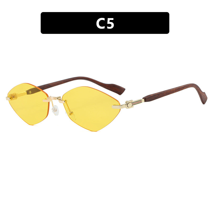 Women's geometric sunglasses with luxurious wooden arms and polarized lenses Stornfield
