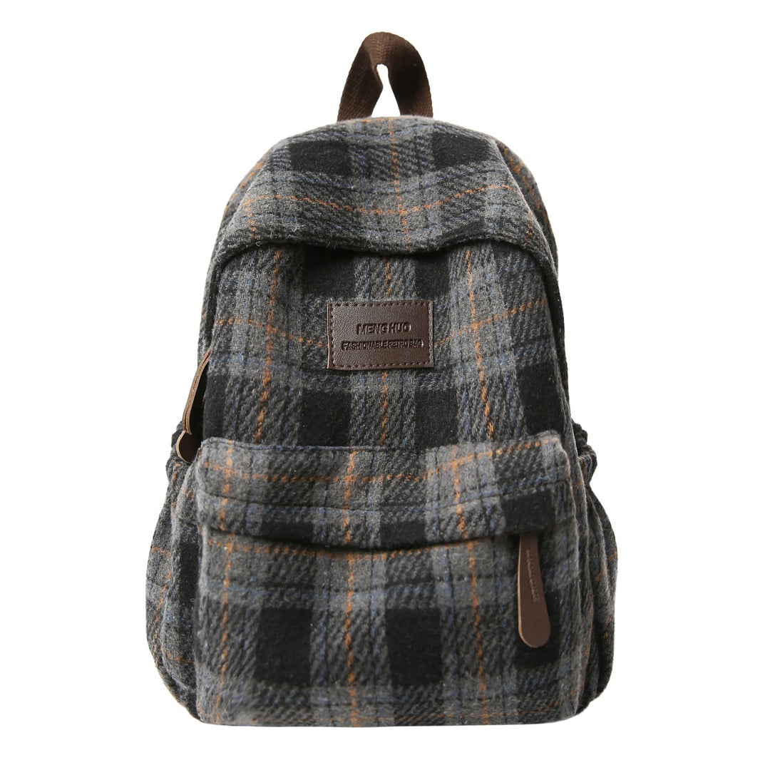 Cozy Plaid Pattern School Backpack Stornfield