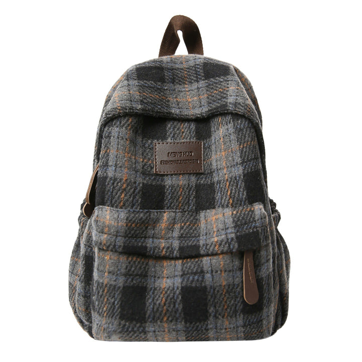 Cozy Plaid Pattern School Backpack Stornfield