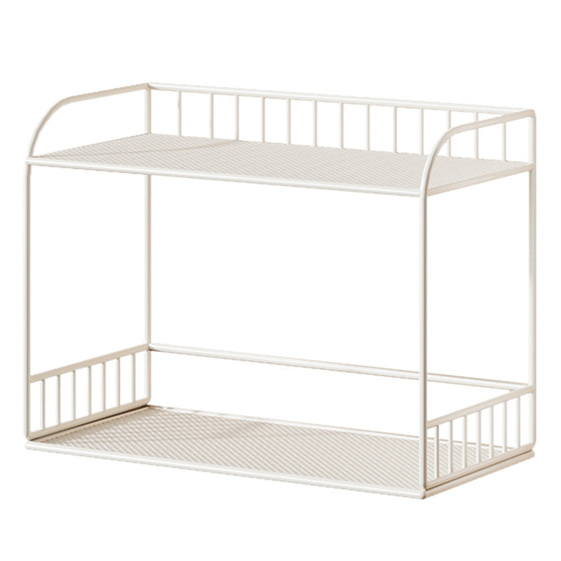 Compact Two-Tier Mesh Serving & Utility Cart with Locking Swivel Casters