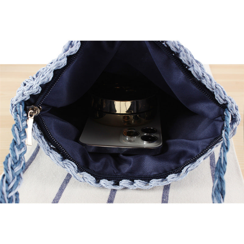 Hand-knotted crossbody bag with innovative fabric Stornfield