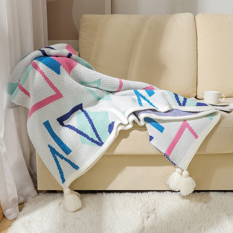 Geometric Woven Throw Blanket