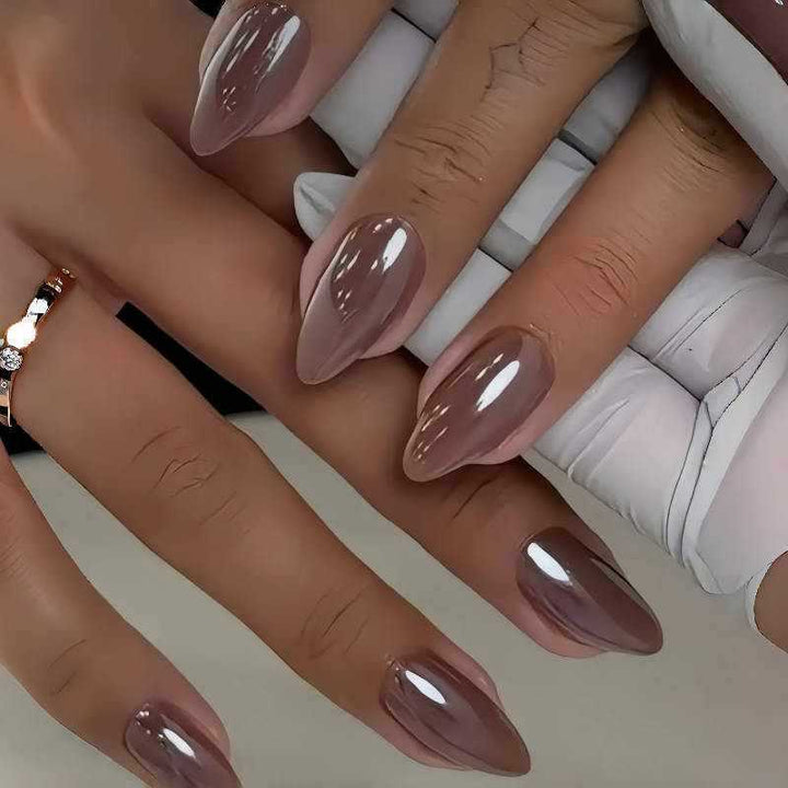 Glossy Stiletto Press-On Nail Set with Unique Design Stornfield