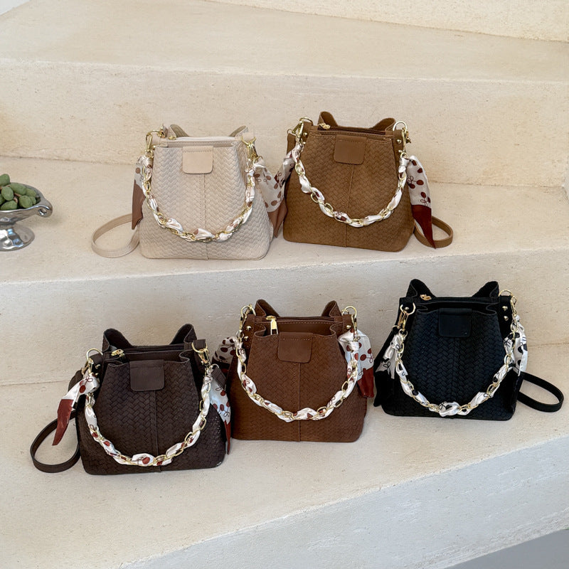 Woven Bucket Style Handbag