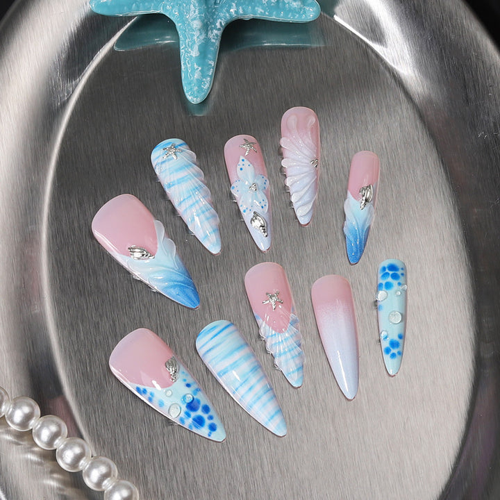 Sea-Inspired Press-On Nail Set Stornfield