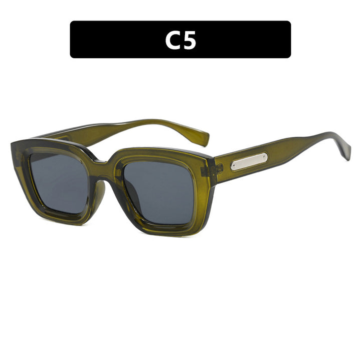 Women's square sunglasses with transparent frame and brown lenses Stornfield