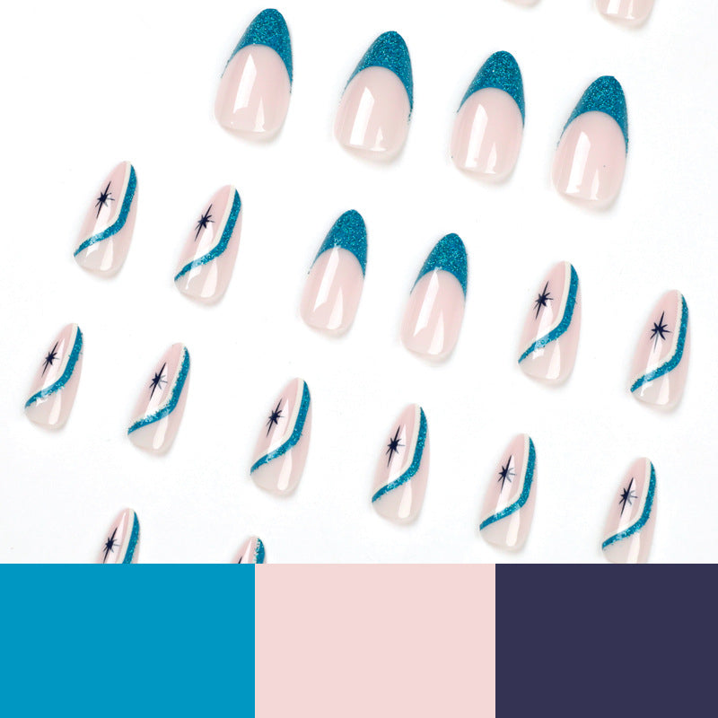 Elegant Stiletto Nails with Glitter and Ombre Design Stornfield