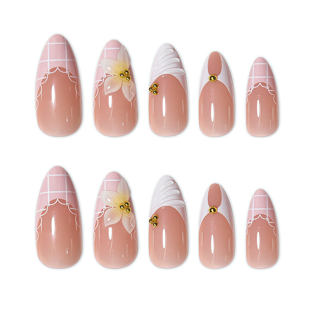 Elegant Floral Design Nail Extensions Stornfield