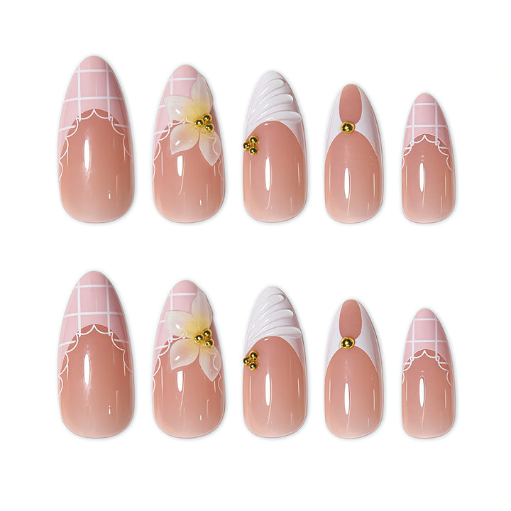 Elegant Floral Design Nail Extensions Stornfield