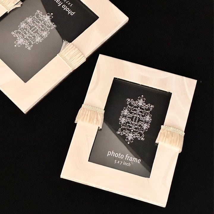 Decorative Photo Frame with Fringe Accents