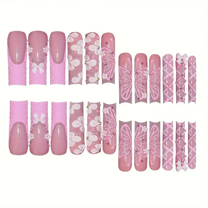 Decorative 3D Floral Press-On Nail Art Stornfield