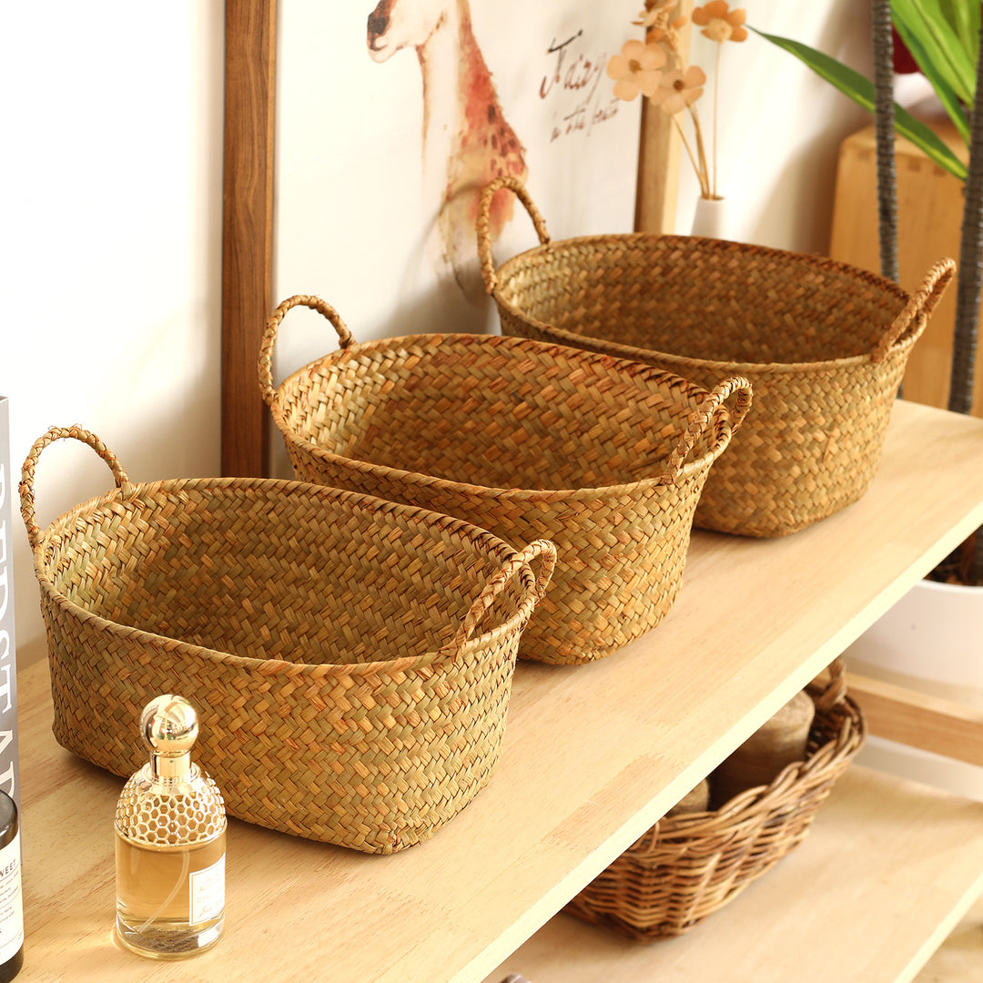 Unisex Handwoven Storage Basket with Ergonomic Handles Stornfield