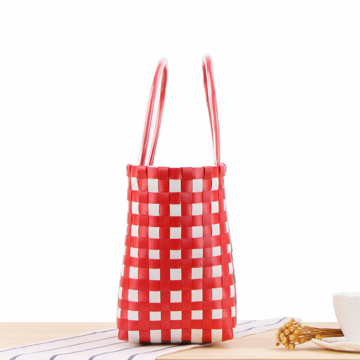 Braided shopping bag with colorful pattern Stornfield