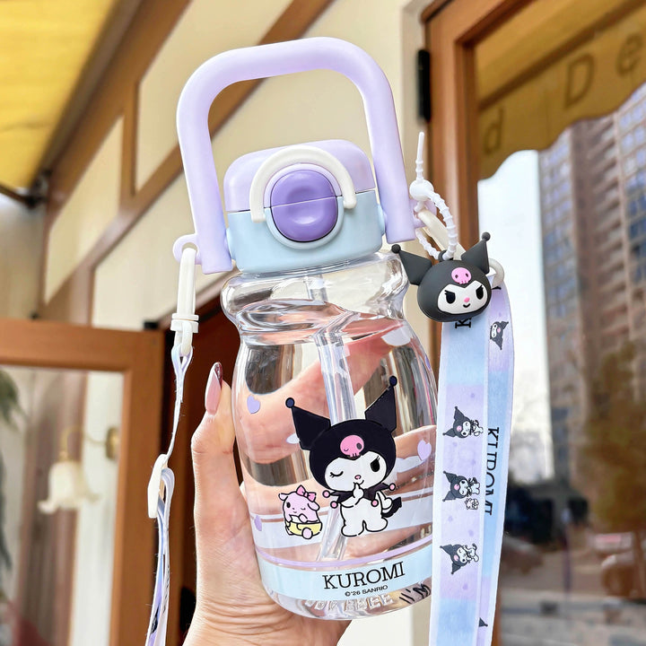 Women's water bottle with high-quality silicone carrying handle and playful character design Stornfield