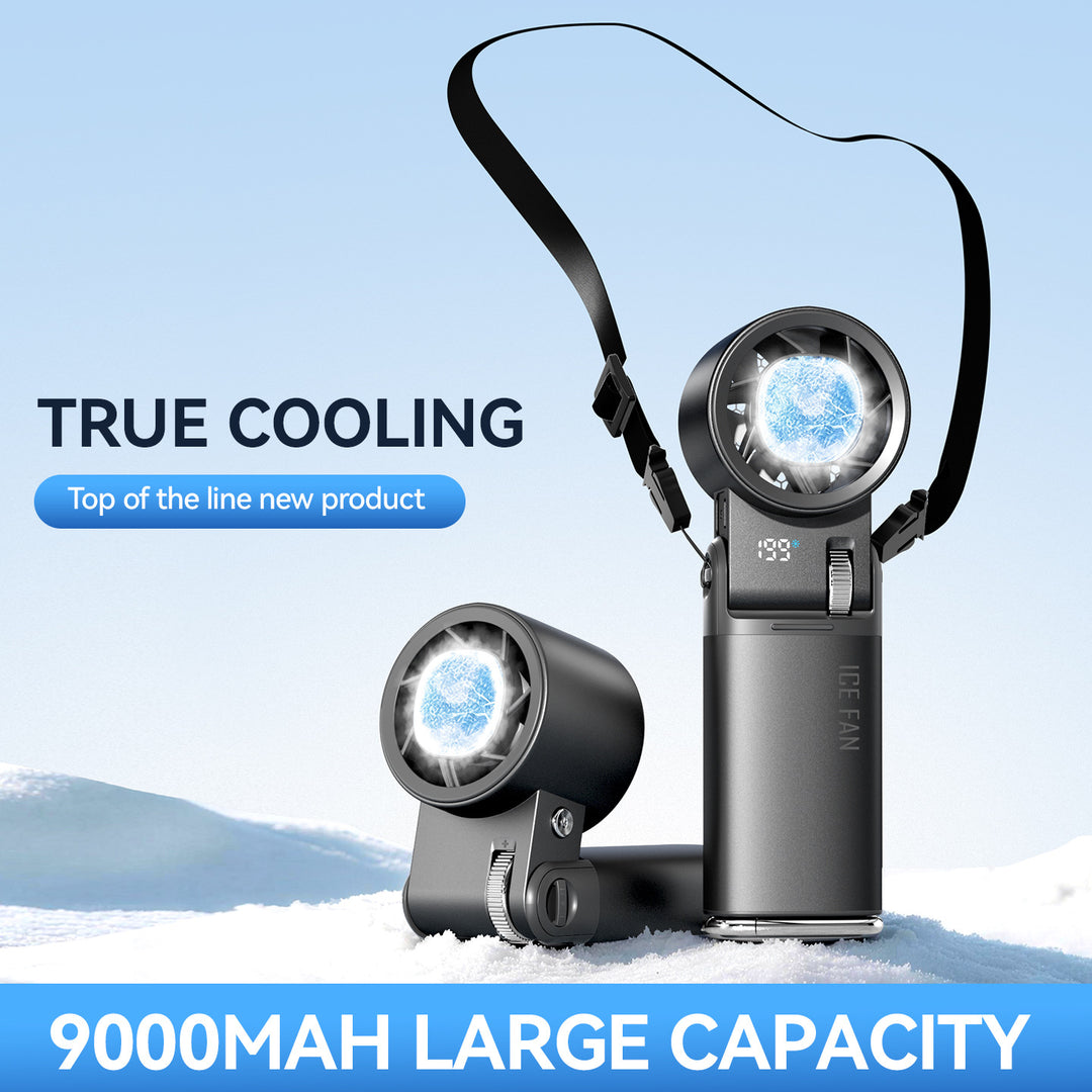 Unisex nan portable rechargeable wearable neck and handheld cooling fan with detachable magnetic dual heads and adjustable tilt Stornfield