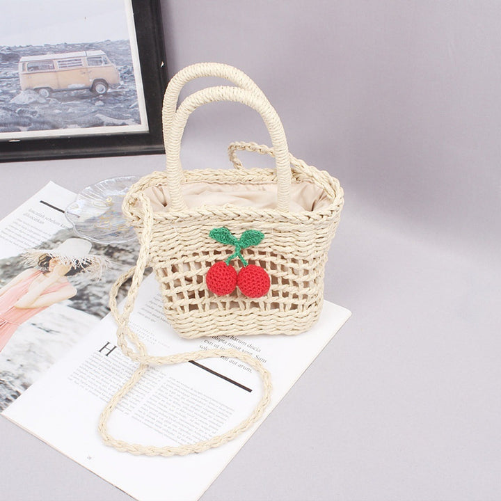 Basket bag with hand-knotted appliqués Stornfield