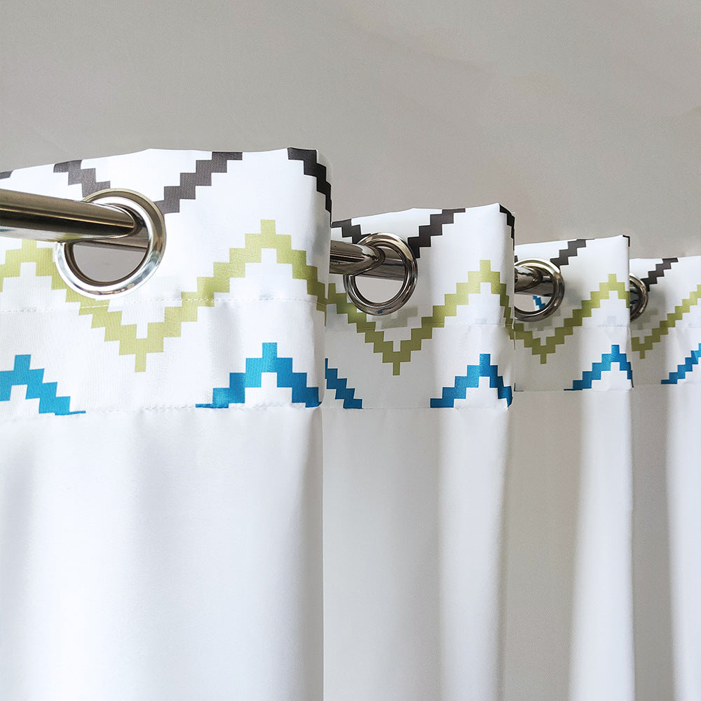 Geometric Zigzag Print Shower Curtain Stornfield
